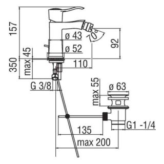 Смеситель Nobili Sofi SI98119/1CR для биде